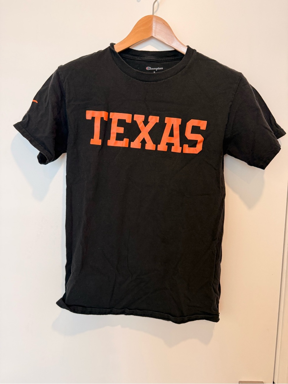 UT Champion Black Short-Sleeve Tee with Orange TEXAS Print